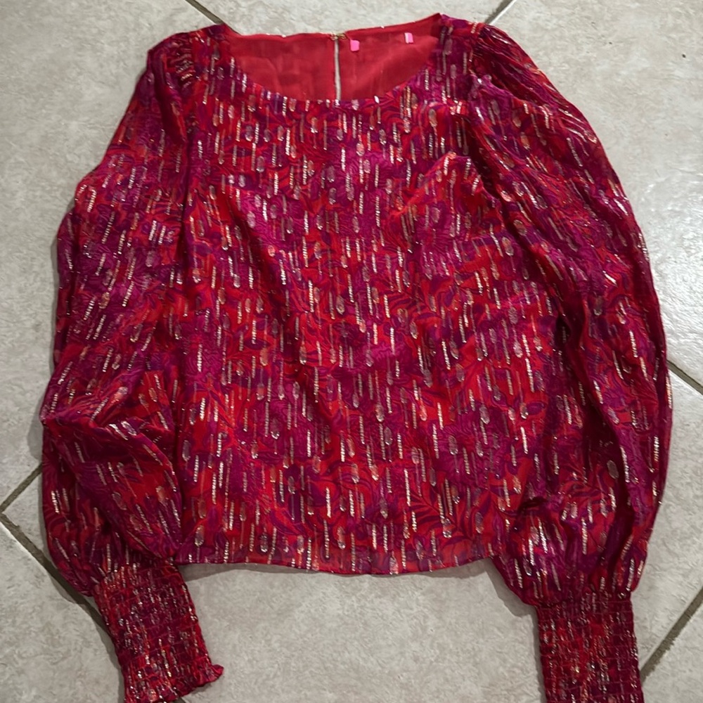 Lily Pulitzer Red Shimmer Blouse - Brand New Condition without tags.